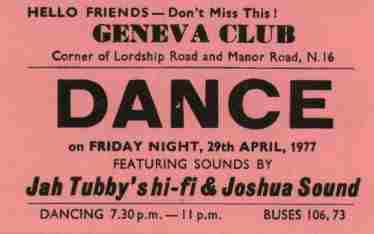 Jah Tubbys @ Geneva's 1977